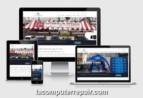 Affordable responsive web site design for small business - Custom Tents, South El Monte CA USA